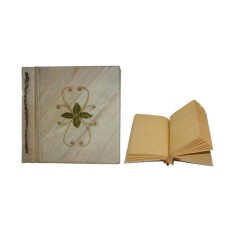 Natural Notebook Small Banana Bark Flower Motif