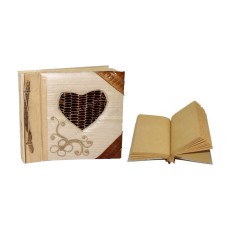 Natural Notebook Small Banana Bark Heart Motif