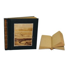 Natural Notebook Medium Black Fabric Banana Bark