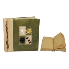 Natural Notebook Medium Green Leaf With Dry Seeds