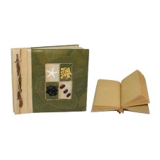 Natural Notebook Small Green Leaf With Dry Seeds