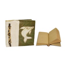 Natural Notebook Small Green Leaf Dolphin Motif