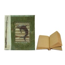 Medium Natural Notebook Green Leaf Dolphin