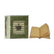 Natural Notebook Small Green Leaf Turtle Motif