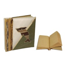 Natural Notebook Dolphin Green Leaf Banana Bark Medium