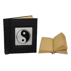 Natural Notebook Medium Black White Yin Yang Motif