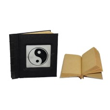 Natural Notebook Small Black White Yin Yang Motif