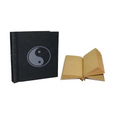 Natural Notebook Small Black Grey Yin Yang Motif