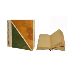 Natural Notebook Small Yellow Green Leaf Motif