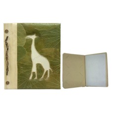 Natural Photo Album Medium Green Leaf Giraffe Motif