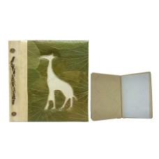 Natural Photo Album Small Green Leaf Giraffe Motif