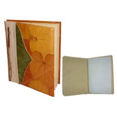 Natural Photo Album Large Green Yellow Leaf Motif