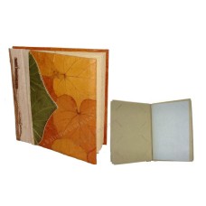 Natural Photo Album Medium Green Yellow Leaf Motif