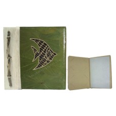 Natural Photo Album Medium Green Leaf Fish Motif