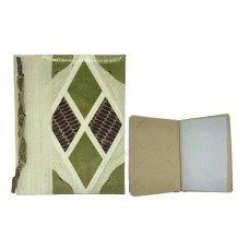 Natural Photo Album Medium Green Leaf Diamond Motif