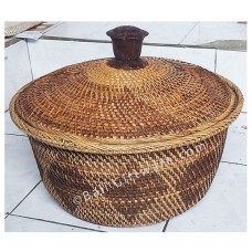 Rattan Brown Bowl With Lid 45 cm