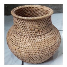 Woven Rattan Flower Vase Planter 20 cm