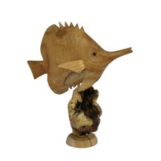 Parasite Wood Fish On Base 25 cm