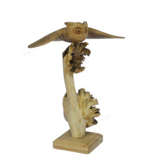 Parasite Wood Flying Owl On Base 25 cm
