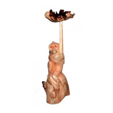 Parasite Wood Monkey With Umbrella 30 cm