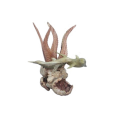 Parasite Wood Double Dolphin With Sea Plants 25 cm