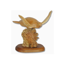 Parasite Wood Single Turtle On Base 20 cm