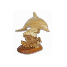 Parasite Wood Single Dolphin On Base 25 cm