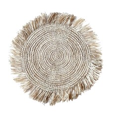 Round Straw Grass Dining Placemat Natural 38 cm
