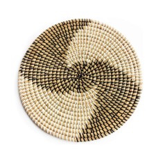 Round Natural Black Rattan Dining Placemat 38 cm