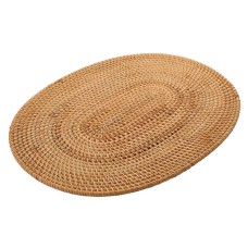 Woven Oval Rattan Dining Placemat Natural 44 cm