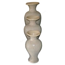 White Cream Mosaic Vase Set of 3