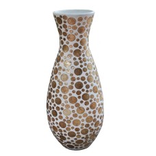 White Painted Vase Gold Capiz Shell 60 cm