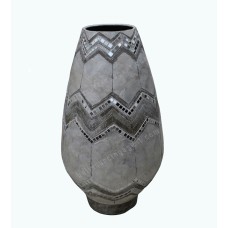 Antique Grey Painted Vase With Mirror 80 cm