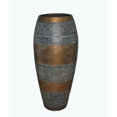 Antique Grey Gold Painted Vase 80 cm