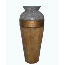 Antique Grey Brown Gold Painted Vase 80 cm