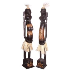 Primitive Tribal Man And Woman Statue 100 cm