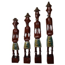 Wooden Primitive Tanimbar Statue Set 40 cm