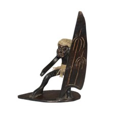 Wooden Statue Mini Primitive Surfing 30 cm