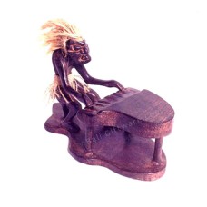 Wooden Mini Statue Primitive Playing Organ 25 cm