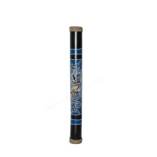 Bamboo Rainstick Blue Painted Gecko Motif 60 cm