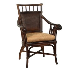 Rattan Savana Arm Chair Dark Brown With Cushion