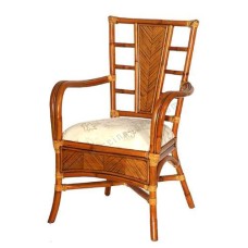 Rattan Pavia Arm Chair Natural Brown With Cushion