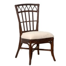 Rattan Florence Dining Chair Dark Brown With Cushion