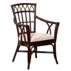 Rattan Florence Arm Chair Dark Brown With Cushion