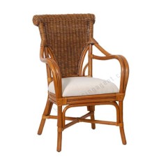 Rattan Novara Arm Chair Natural Brown With Cushion