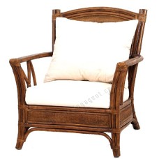 Rattan Napoli Arm Chair Candy Brown With Cushion