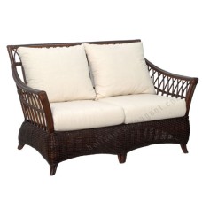 Rattan Carrara Sofa Dark Brown With Cushion