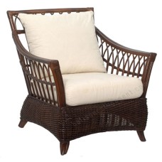 Rattan Carrara Arm Chair Dark Brown With Cushion