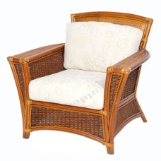 Rattan Trapani Arm Chair Natural Brown With Cushion