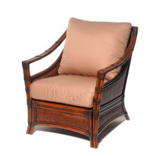 Rattan Latina Arm Chair Antique Brown With Cushion